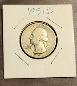 1951-D Washington Silver Quarter 90% Silver Vintage Coin