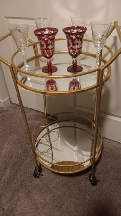 Gold Wine Cart