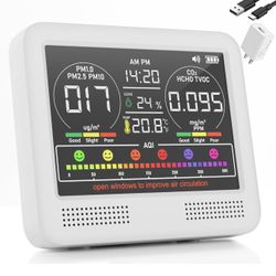 16-in-1 Air Quality Monitor Indoor with 7AQI Beep Alarm