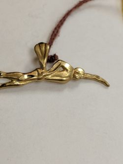 Solid gold swimmer charm or PENDANT