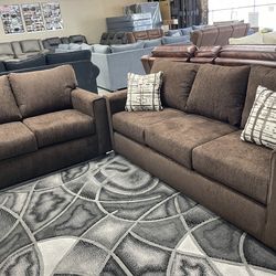 BROWN SOFA LOVESEAT
