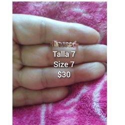 925 Sterling Silver Women's Ring/Anillo Que Dice Blessed De Plata 925 Para Dama