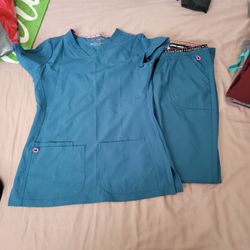 Heartsoul Xs Teal Scrub Set