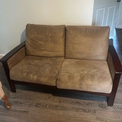Loveseat Cotton Faux Suade  