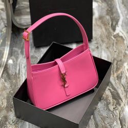 Saint Laurent pink leather shoulder bag 
