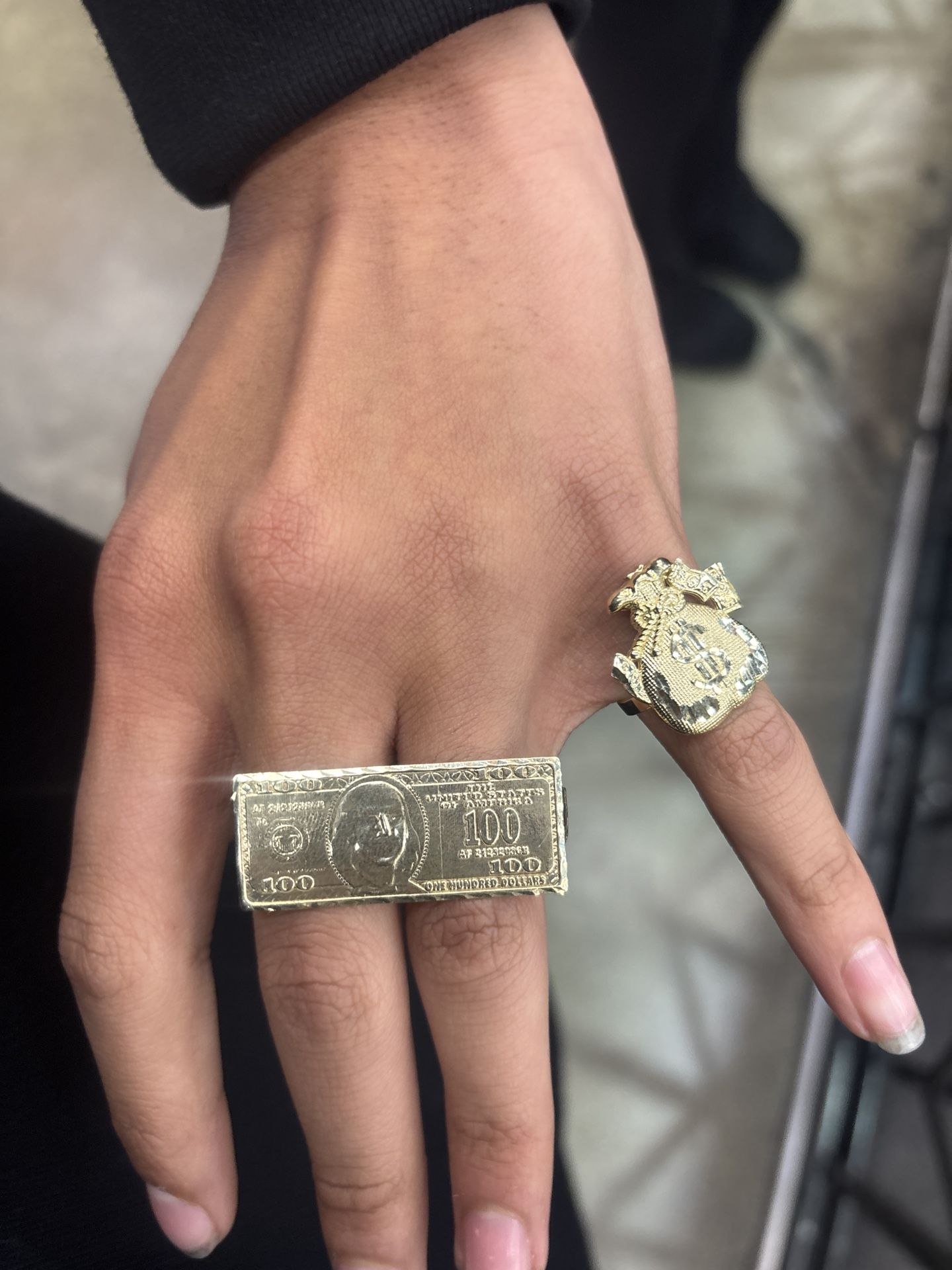 Hundred Dollar Bill Ring 10k