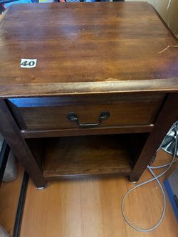 Solid dark wood nightstand