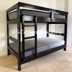 New Twin Bunk Bed With Mattresses 