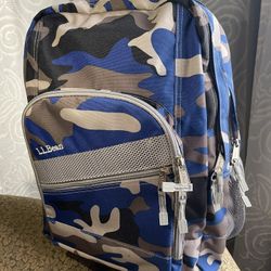 LL Bean Unisex Adult Weatherproof 37L Deluxe School Backpack Ocean Blue Camo