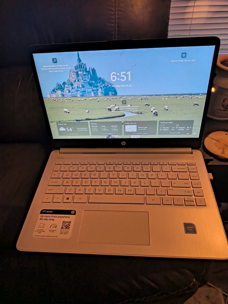 HP Laptop With Charger And Wireless Mouse