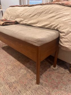 Wood Frame Upholstered Bench with storage