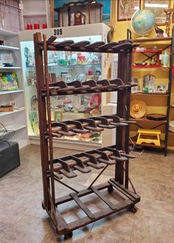 Antique Industrial Wooden Shoe Rack