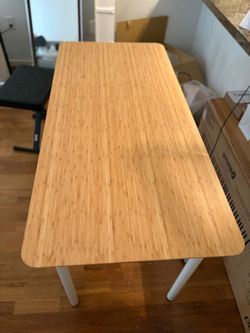 IKEA ANFALLARE / ADILS Desk - Bamboo / White, 55 1/8 in - Pickup in SLU, Seattle
