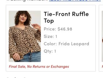 Torrid Ruffle Leopard blouse