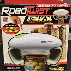 Robo Twist 1014 Electric Jar Bottle Opener White Hands Free New in Box