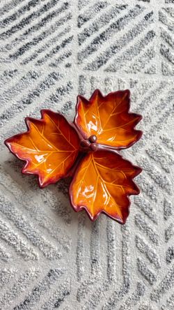 Ceramic Maple Leaf Divided Serving Dish