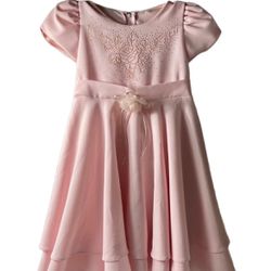 Pink Blush Girls Elegant Formal Asymmetrical Dress 