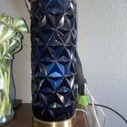 Pair Of Blue Glass Table Lamp