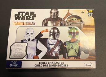 Star Wars Mandalorian/Boba Fett/Stormtrooper Child Dress-Up Costume Box Set -NEW