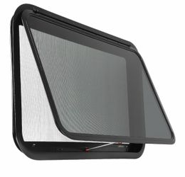 RV Exit Window, Tinted with Net Screen and Trim Ring 36" W x 22" H, Suitable for 1-1/2" or 2" Walls, DOT Approved