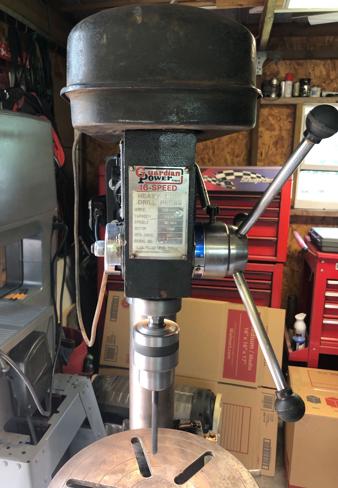 16 speed guardian power heavy duty floor drill press capacity 5/8 model