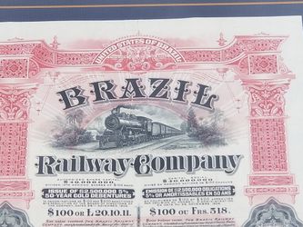 Railroad Company $100 Stock Certificate