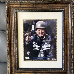Don Zimmer Framed Army Helmet Picture 