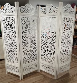 Beautiful Hand Carved Room Divider Wood Screen