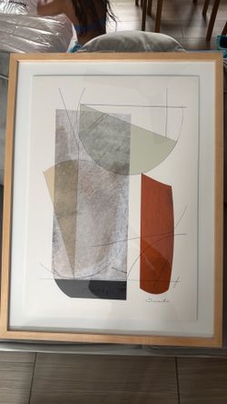 Modern Abstract Framed Wall Art – Neutral Tones – 24” x 32”