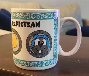 Rocky & Bullwinkle Universal Studios Mug S.S. Flotsam '91 Cup Mug Moose Squirrel