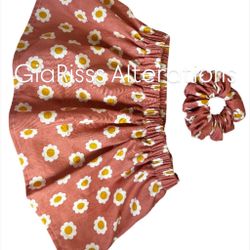 Floral skirt with matching scrunchie set