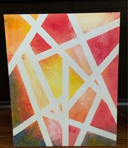 Abstract Geometric Canvas Painting