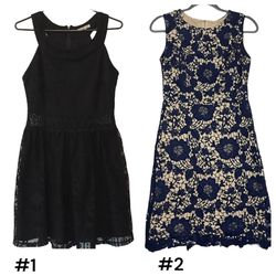 Charlotte Russe/SIMPLY STYLED 2 womens lace dresses,fully lined, sz M, pre-owned