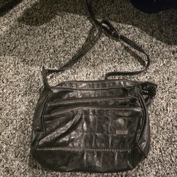 Koltov Black Vegan Leather Crossbody Bag Medium Handbag Purse - NICE