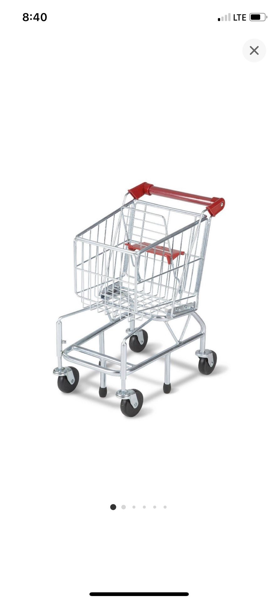 Melissa & Doug Toy Shopping Cart With Sturdy Metal Frame