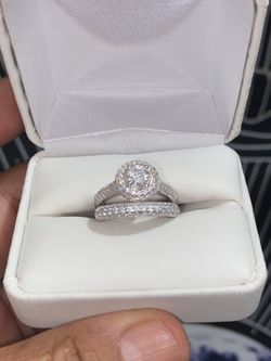 .925 STERLING silver halo wedding ring 7-8-9