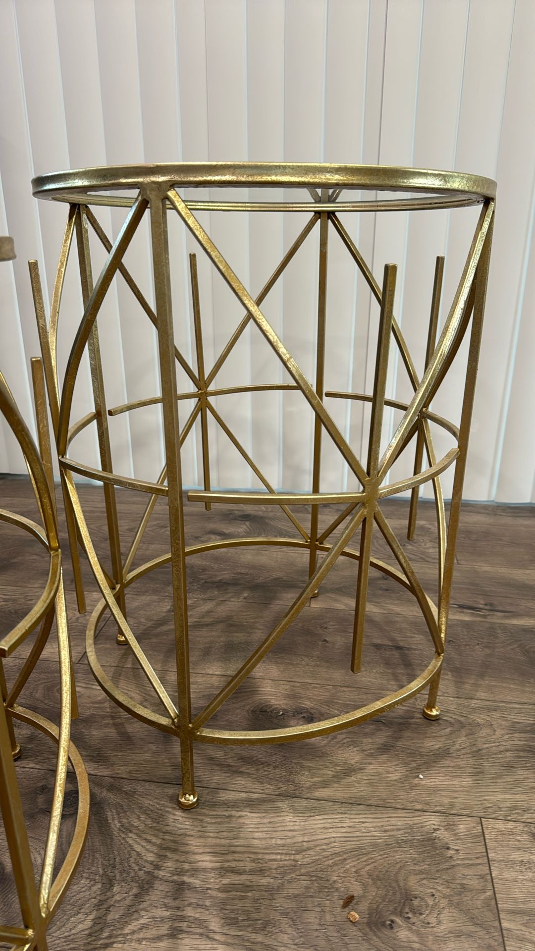 Two Golden Side Tables