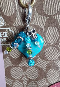 Blue Sugar Crystal Purse pendant charm