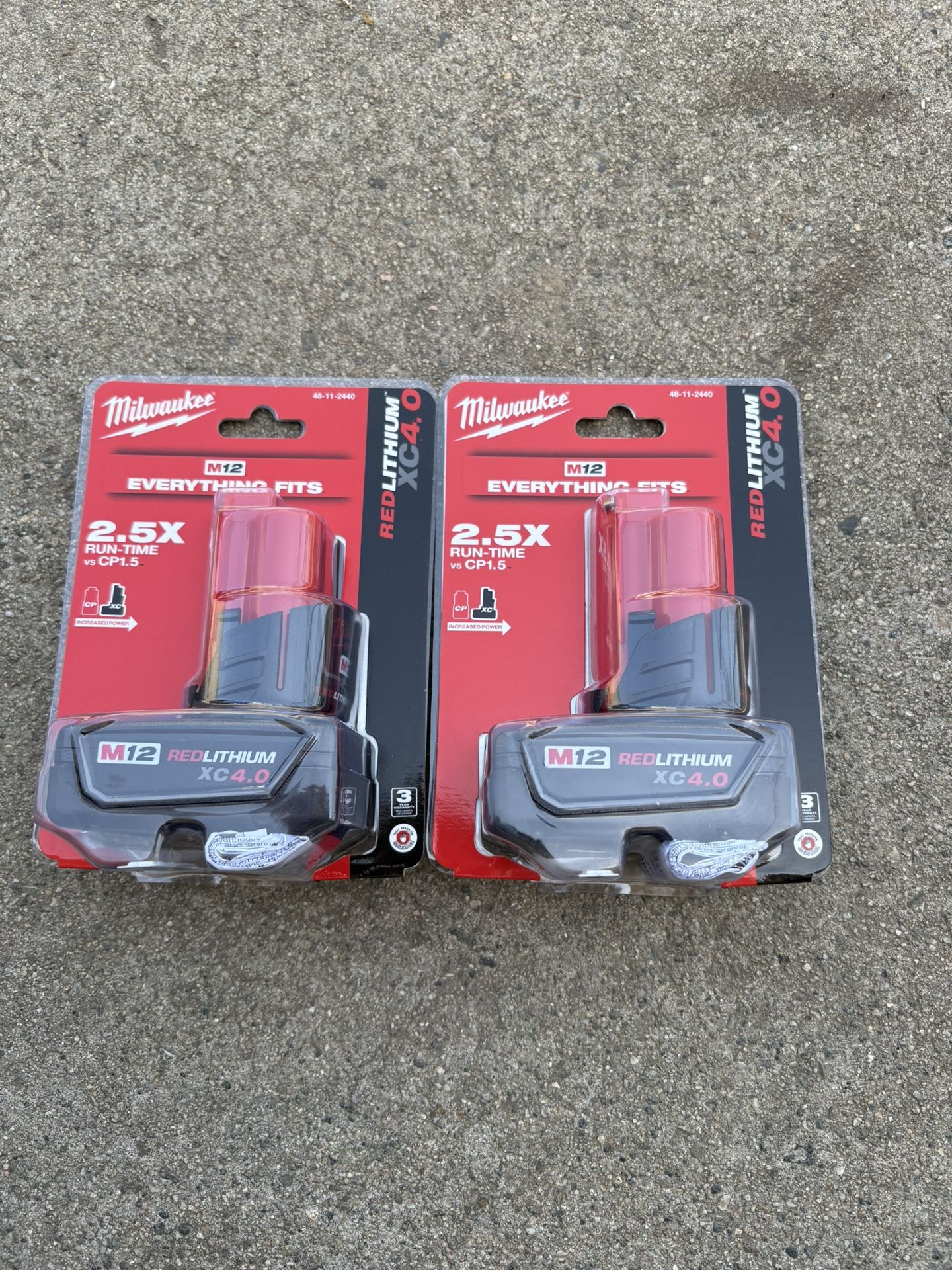 Milwaukee M-12 Red Lithium XC 4.0 Batteries. 2 PCS