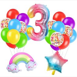 23 pieces birthday balloon set age 3,4,5,6