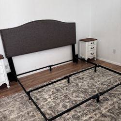 king headboard and metal bed frame 