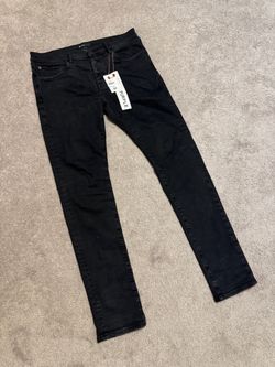 PURPLE BRAND P001 Black Raw Denim Jeans