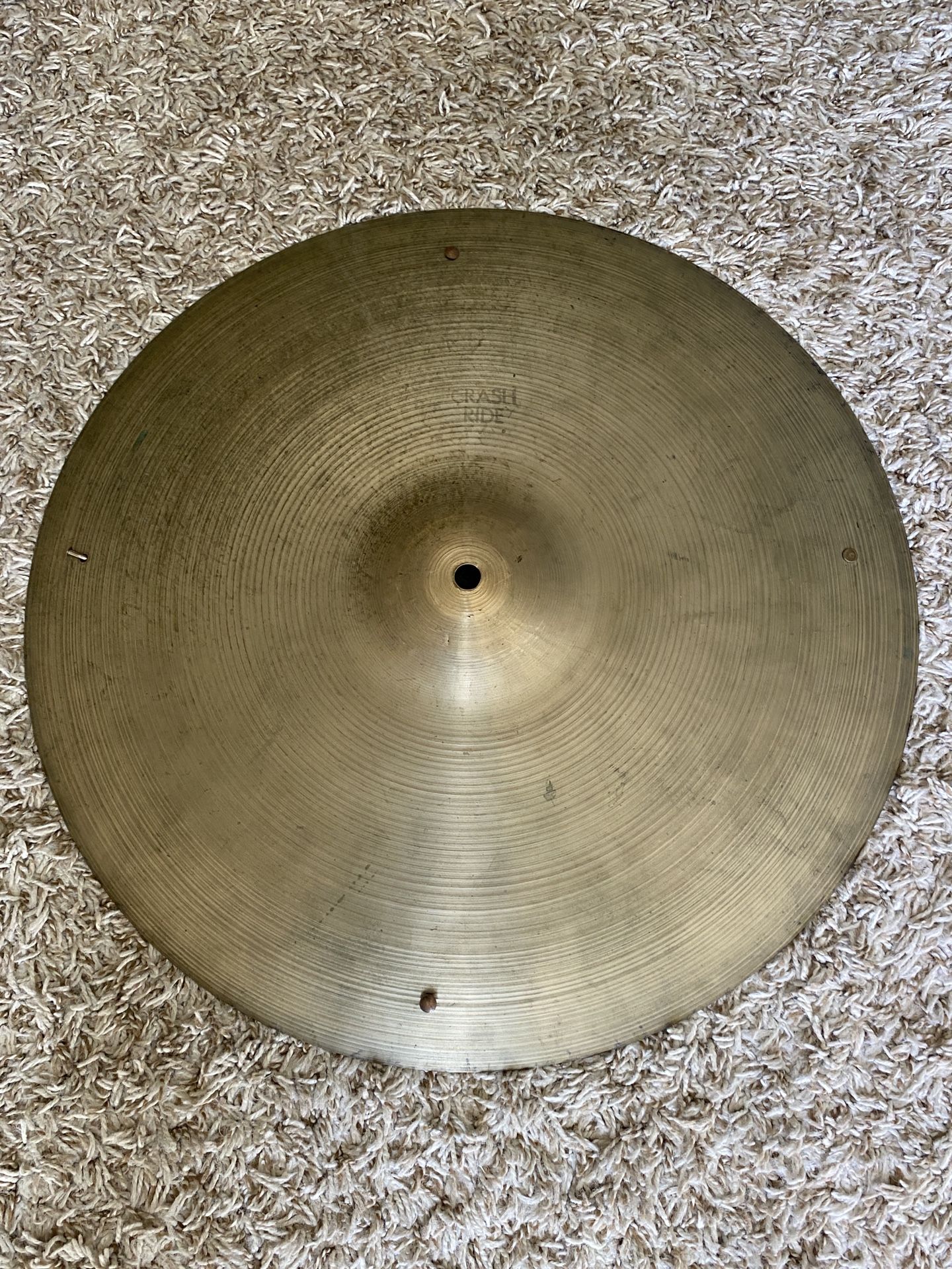Zildjian A 18" Crash Ride Cymbal With Rivets Vintage 70s
