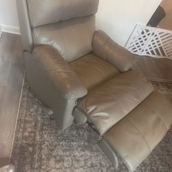 Gray Leather Recliner 