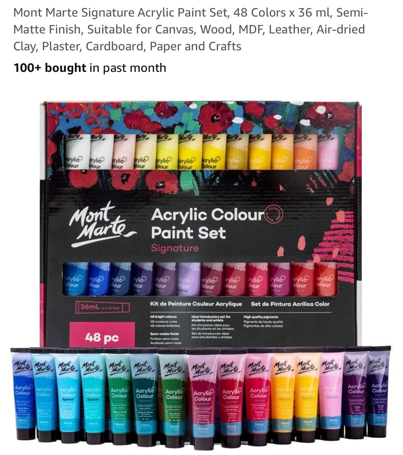 SPECIAL! 48pcs Acrylic Colour Paint Set, New