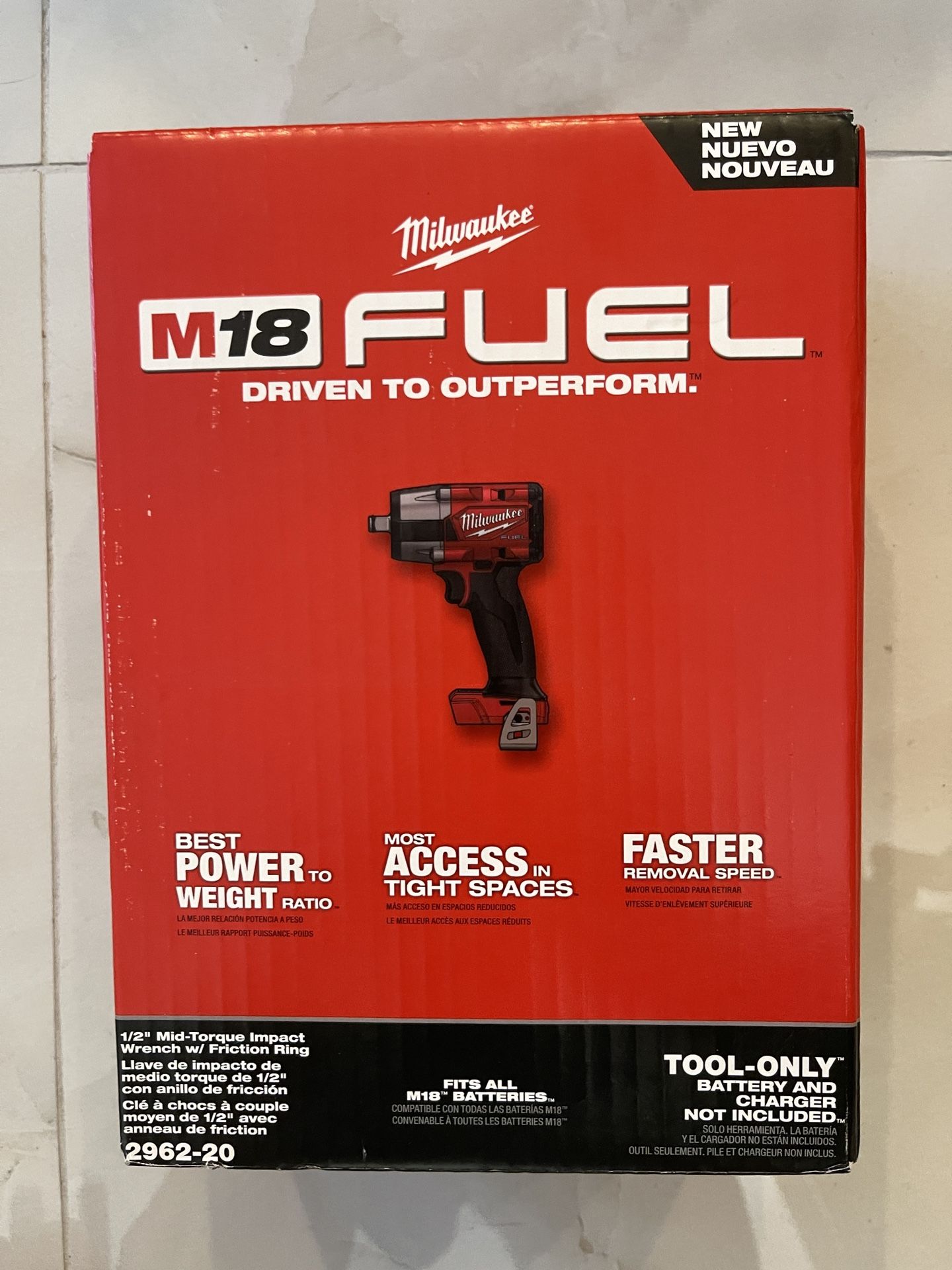 Milwaukee M18 Fuel 1/2"Impact 3960-20 $160