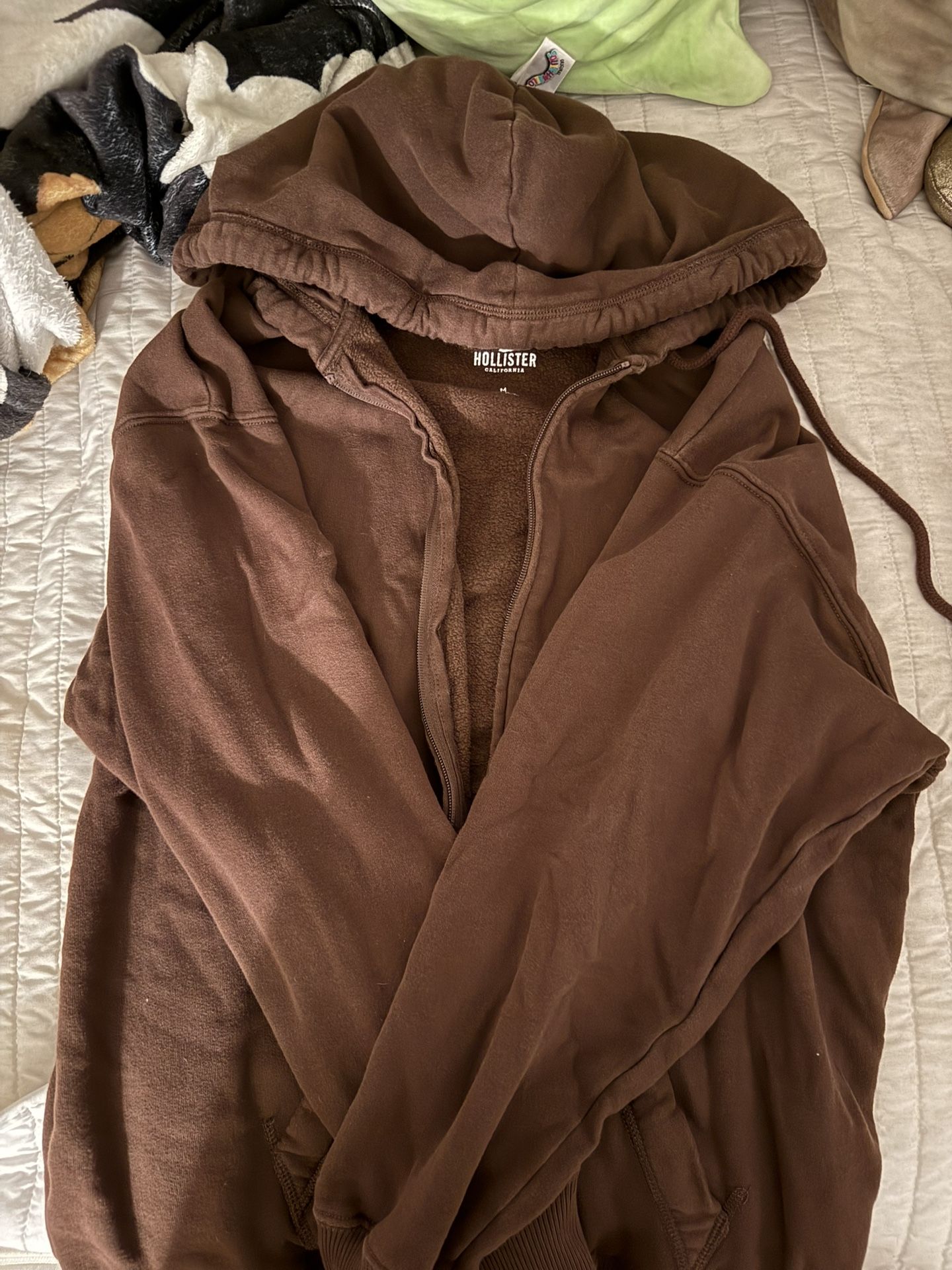 Hollister brown zip up