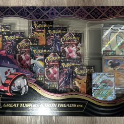 Pokemon Paldean Fates Great Tusk ex & Iron Treads ex Premium Collection