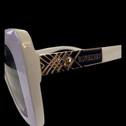 White Unisex Burberry Sunglasses