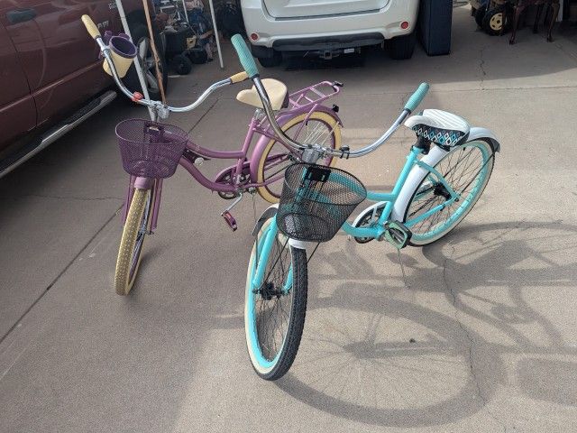 2 Huffy 24" Girls Cruiser Bikes